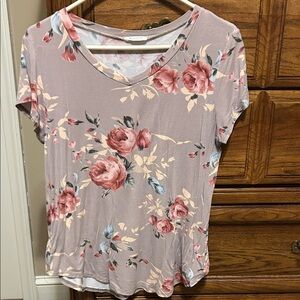 Floral V-Neck Women Top